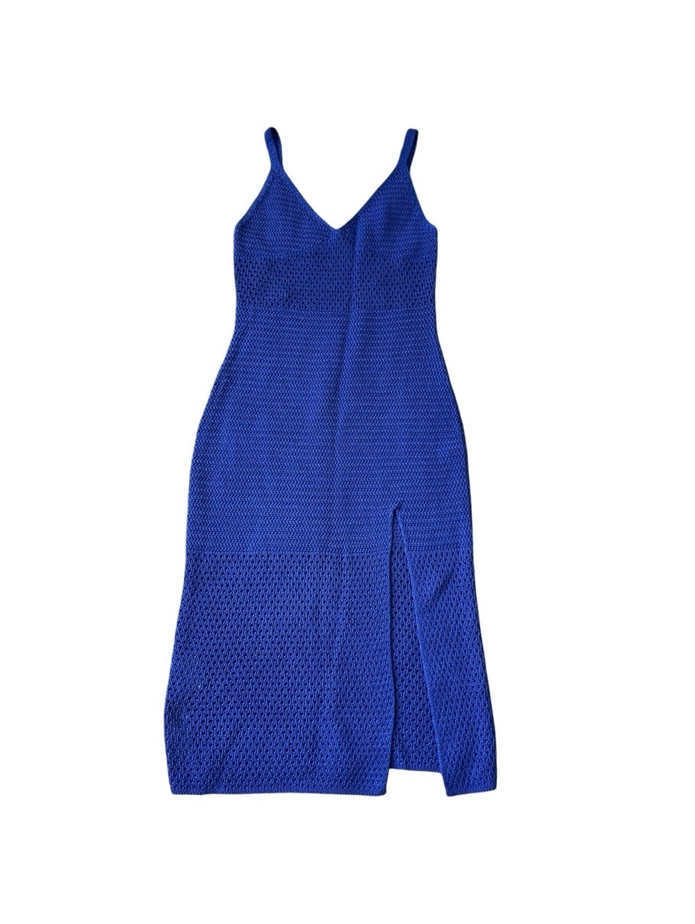 Aritzia Wilfred Evie Dress Azure Blue Size Small Crochet Sheer Coastal Vacation